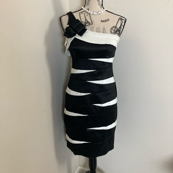Scarlett One Shoulder Dress in Black Shimmer main image 1